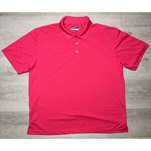 Grand Slam Performance Golf Polo Shirt 3 Button Short Sleeve Neon Pink Men's XL